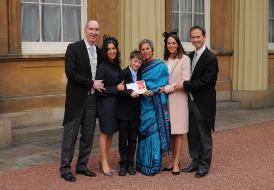 Professor Dame Parveen Kumar and family