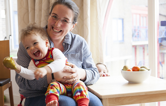 Laura Jørgensen and baby Magnus who took part in the clinical trial