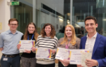 Dr Ryan Wallis with the prize winners: (L-R) Ryan Wallis, Camilla SA Davan-Wetton, Marta Lalinde-Gutiérrez, Beth Hughes and Mohamed ElGhazaly