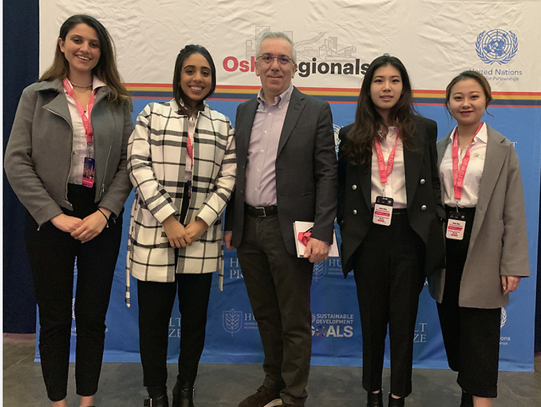 Left to right: Habiba Abdelrahman, Yomna Elsayed, Dr Evangelos Markopoulos (mentor), Xinxi Cao, Sihui Zhang