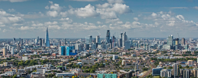 The London Skyline, clouds in the background