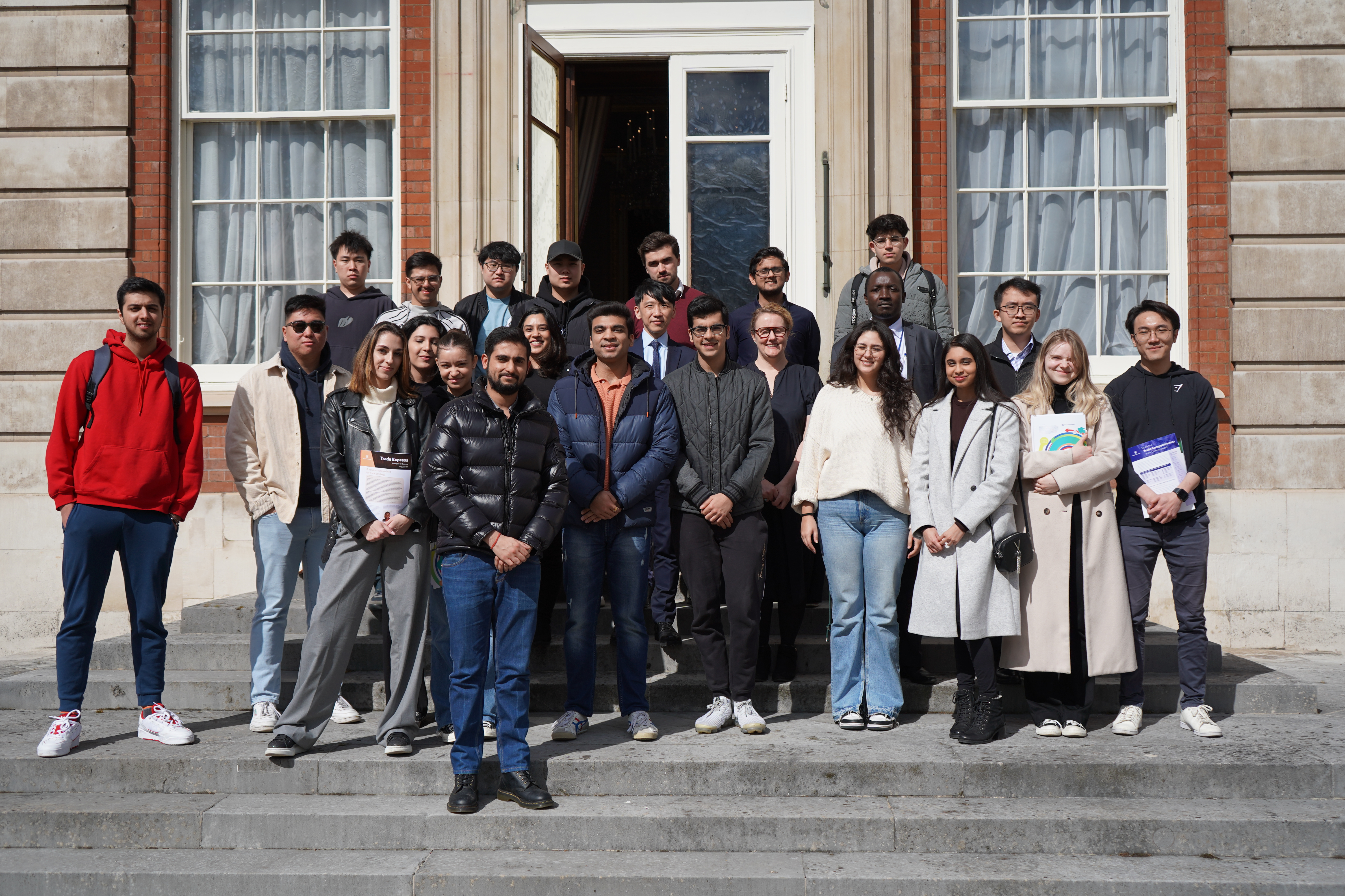 Students in front of the commonwealth secretariat