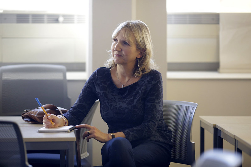 Prof Gill Kirton listening to Research Seminar