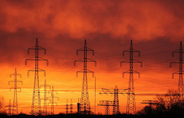 Pylons at sunset