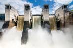 Water running in out of a hydro-electric power plant