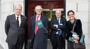 Thomas Baxter (General Counsel of the Federal Bank of New York), Prof Charles Goodhart (Economist, LSE), Prof Rosa Lastra (QMUL) and Prof Spyros Maniatis (QMUL)