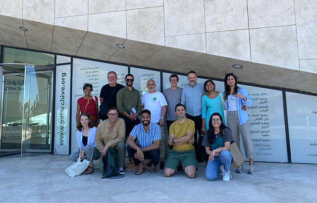 Dr Tanzil Chowdhury and Thomas MacManus with colleagues from Friends of Birzeit University