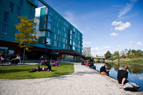 The area outside France House next to Regent's Canal at Stay QM.