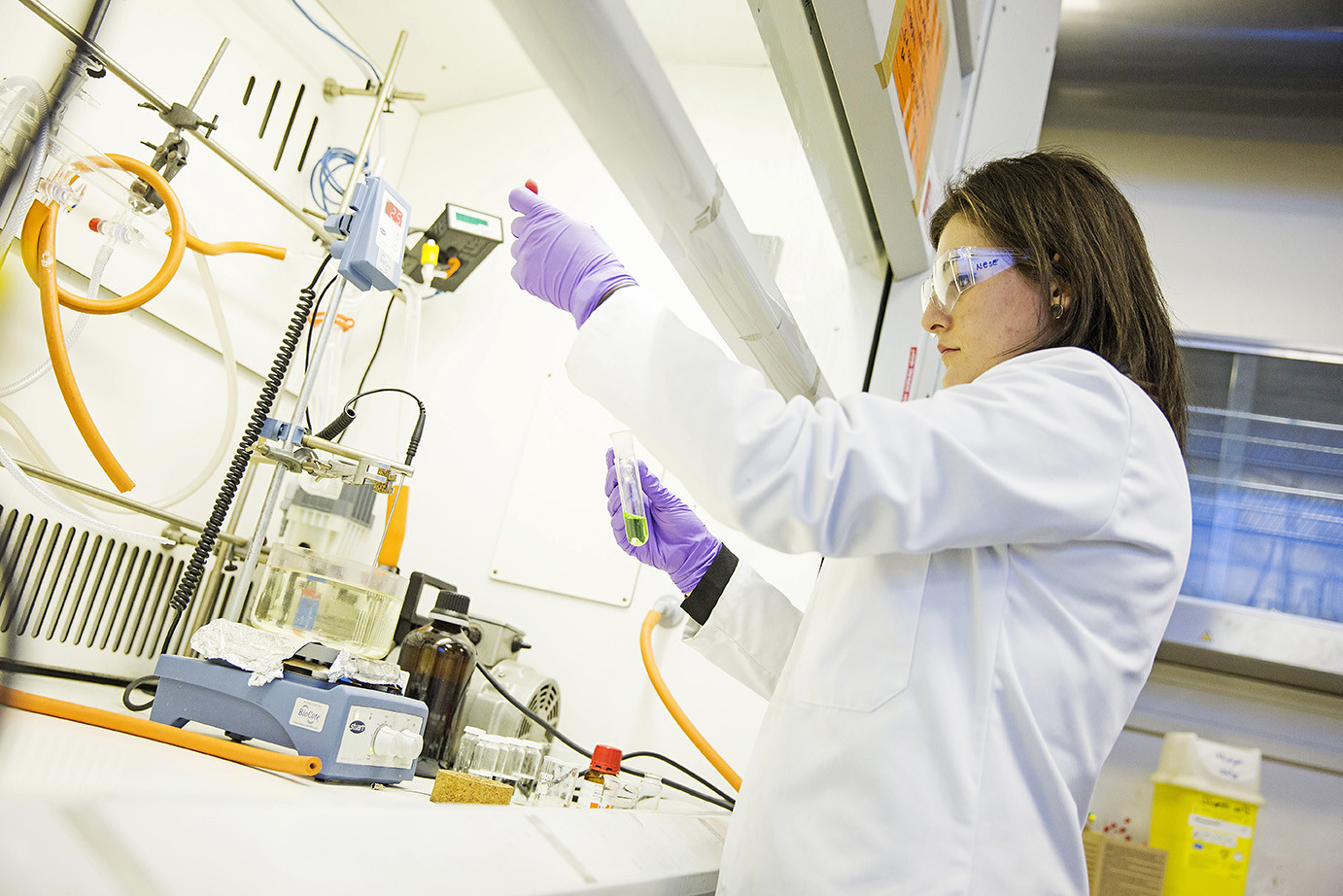 Student with a beaker