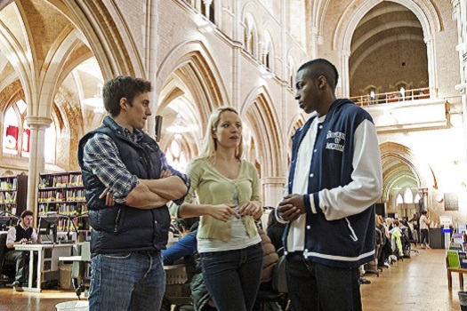 A group of students in Whitechapel library