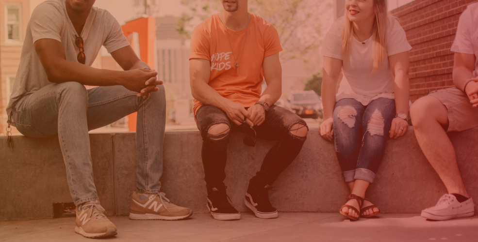 A group of people sitting together during a group activity