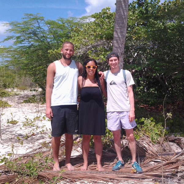 Photo of alumnus, Grant Tregonning with classmates in Barbuda