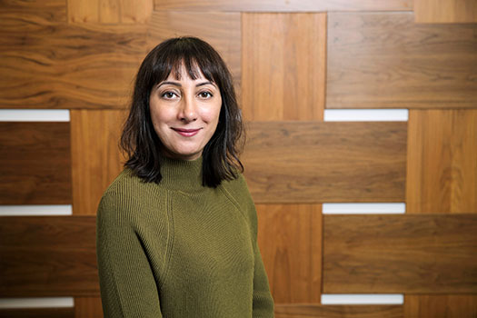 Shazia Choudhry in the staff room in the laws building