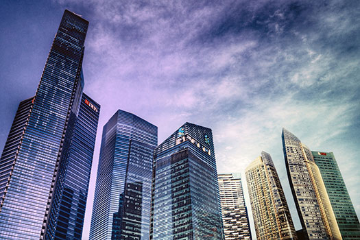 Skyscrapers in the Singapore financial district