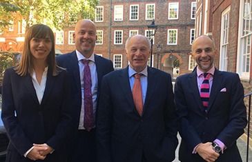 Left to right: Ms Mariia Tymofiienko, Dr Noam Shemtov, Lord Neuberger, Professor Ioannis Kokkoris