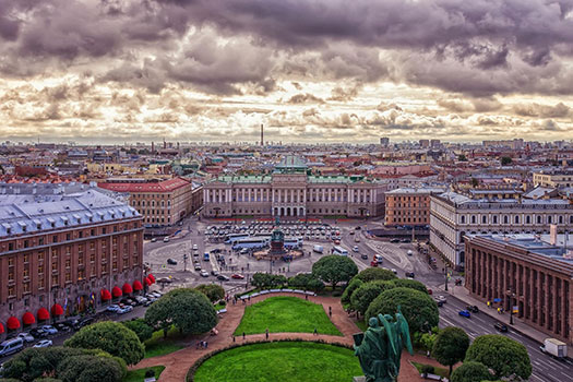 Aerial view of St Petersberg