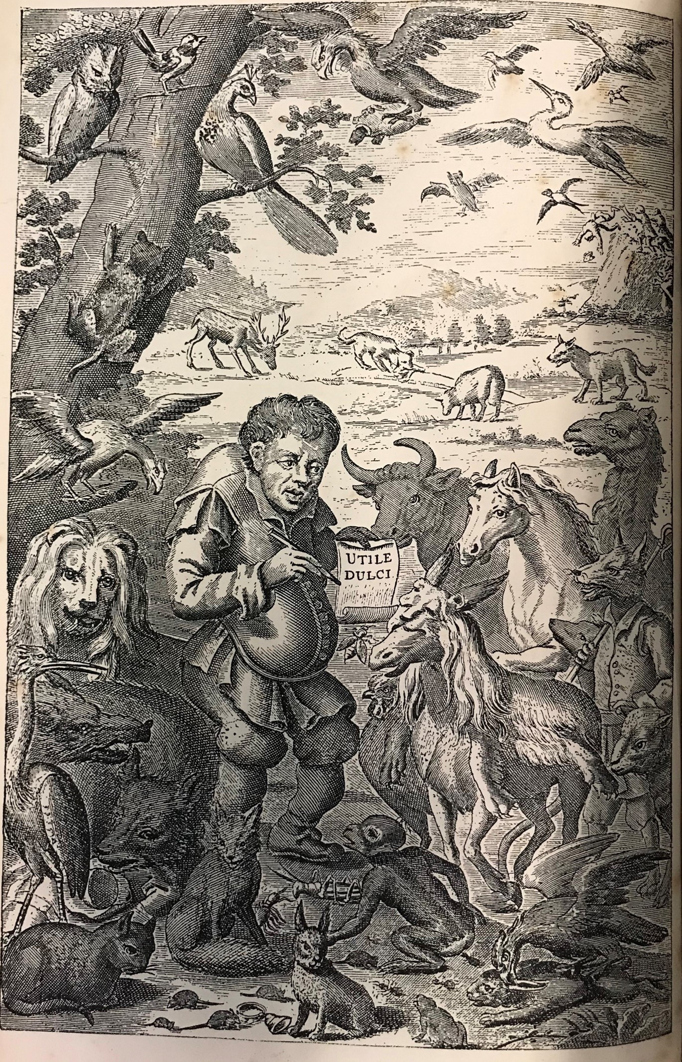 Plate showing Aesop from Fables of Aesop and other eminent mythologists / with morals and reflections by Sir Roger L'Estrange, Kt