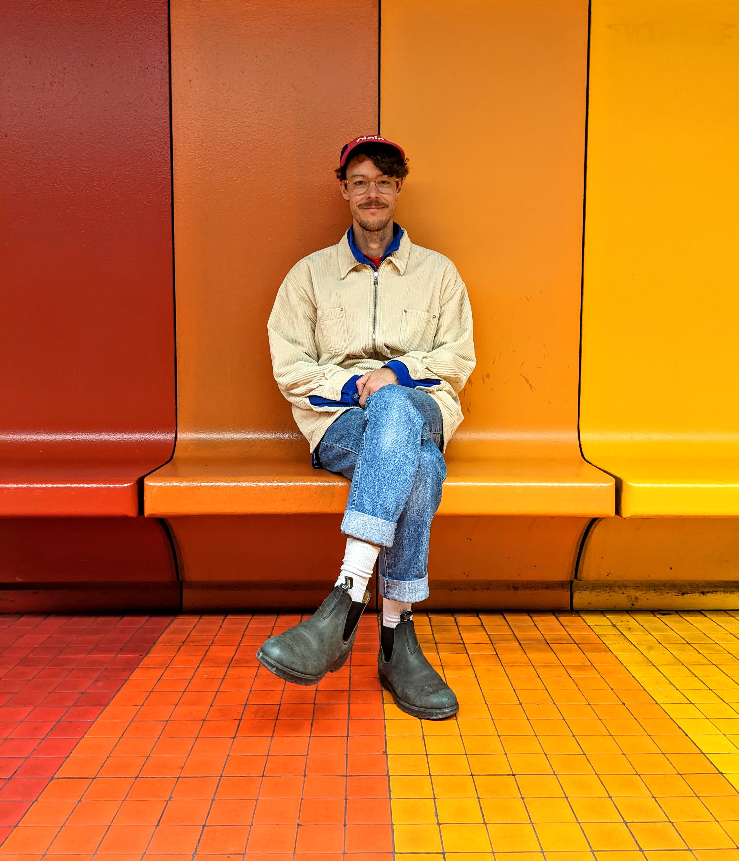 Image of Kieran Hayde sitting on a bench