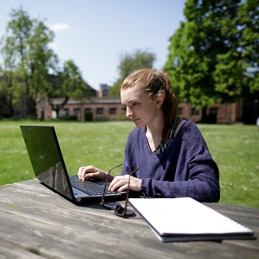 Student on Laptop