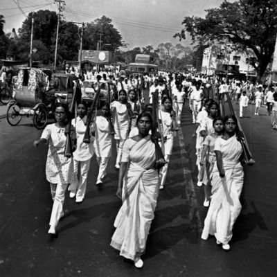 Students on the streets during the non-cooperation movement of 1970