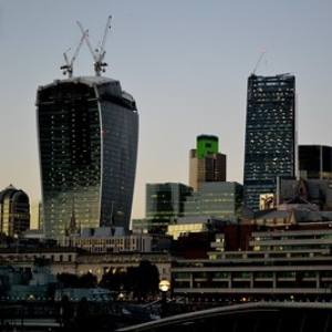 Leadenhall Skyscraper in the evening