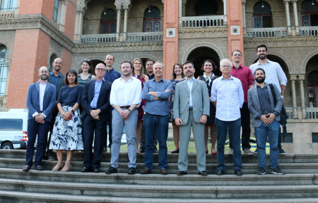 The Queen Mary delegation outside the office of the Oswaldo Cruz Foundation (FioCruz)