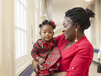 Mum and baby who took part in one of the early research trials