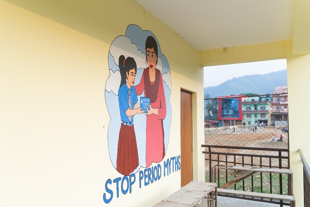 Mura depicting a girl and her mother - Nepal