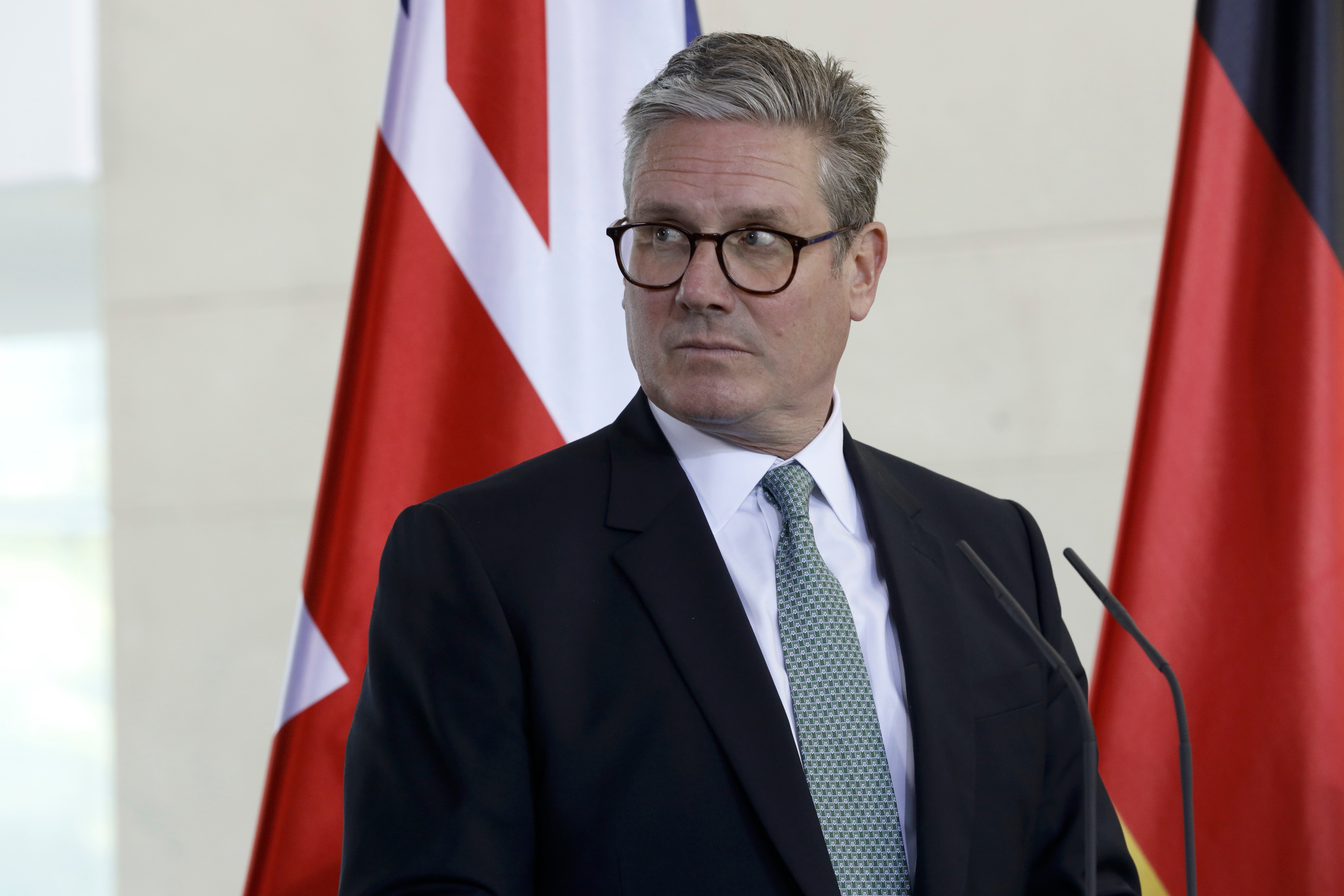 Keir Starmer at the German Chancellery with President Scholz