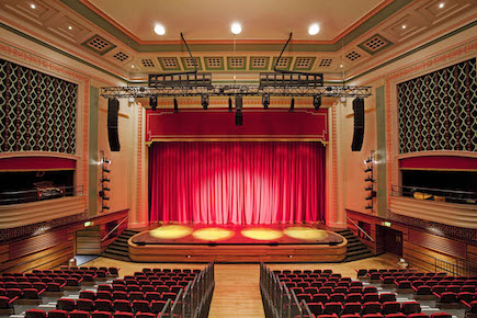 A view of the QMUL Great Hall from the lower level seating