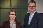 Professor Duncan Matthews receiving his award from Professor Frances Bowen