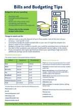 Bills and Budgeting Tips Checklist