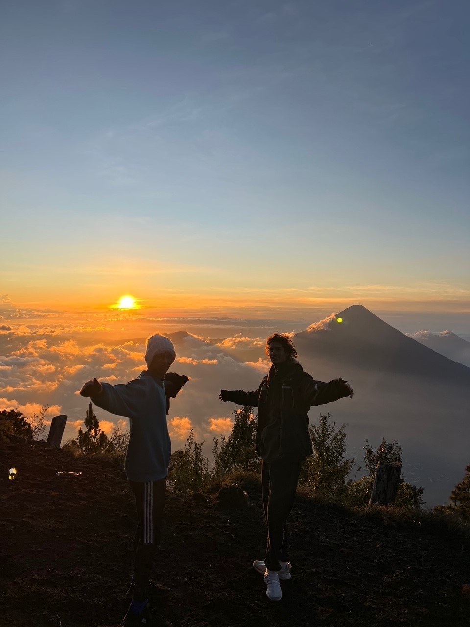 Students on a mountain