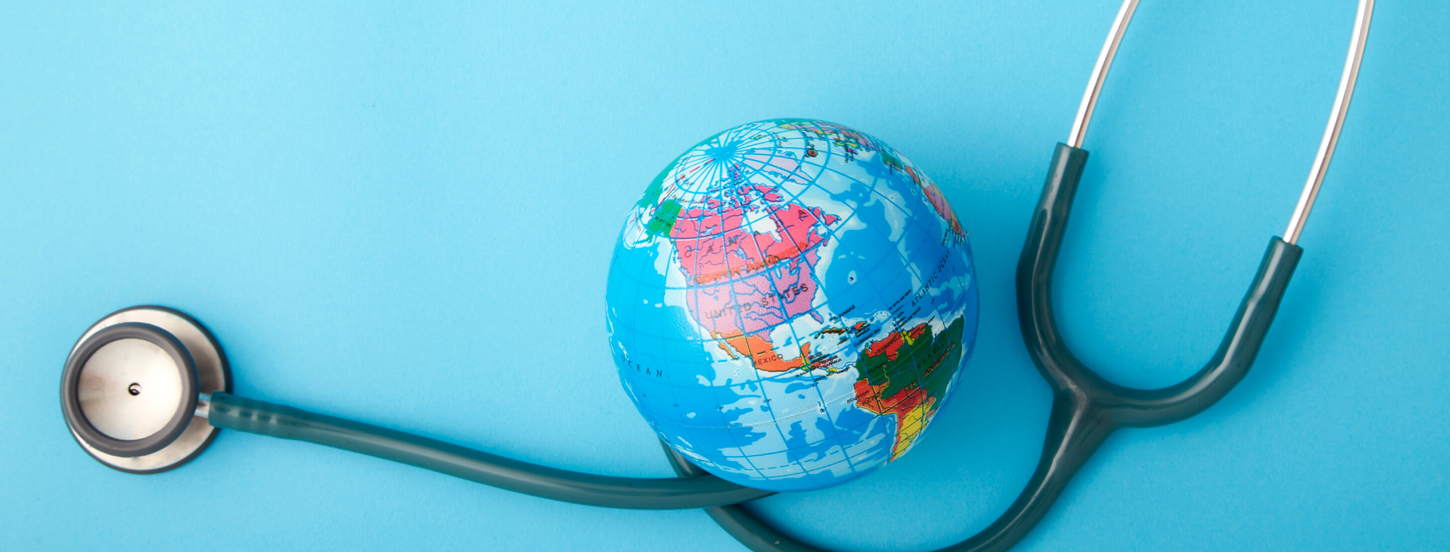 A globe and a stethoscope