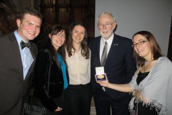 Members of the QMUL SNO+ group attend a Nobel banquet to celebrate the Nobel Prize 2015 awarded to Art MacDonald