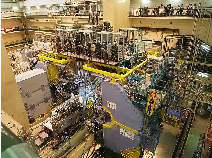 Belle II detector for SuperKEKB electron-positron particle accelerator under construction at KEK (The High Energy Accelerator Research Organization) in Tsukuba, Japan. Photographed on Open House day.