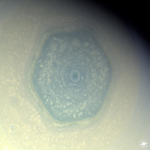 Saturn's hexagon