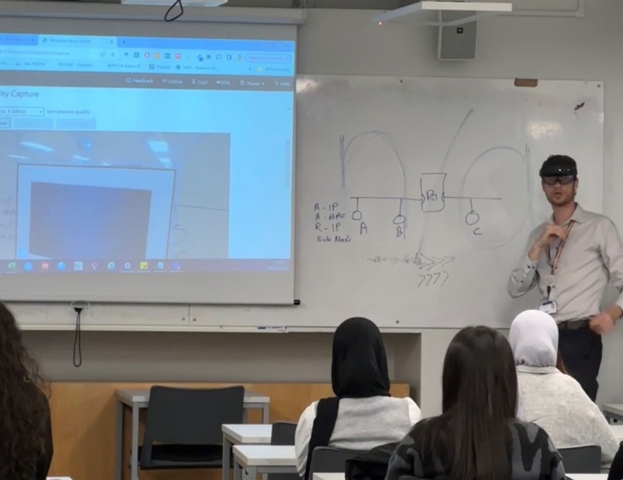 QMUL lecturer using HoloLens