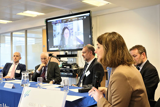 Dr Dr Franziska Arnold-Dwyer speaking at the signing