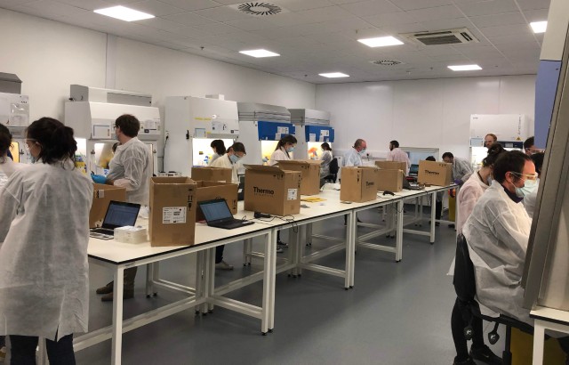 Staff working in the Milton Keynes Lighthouse Lab