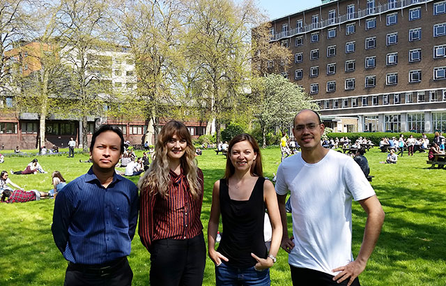 Left to right: Dr Dayem Ullah, Dr Kit Curtius, Dr Gill Harper, Dr Adriano Barbosa