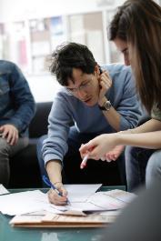 Students working in a group